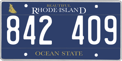 RI license plate 842409
