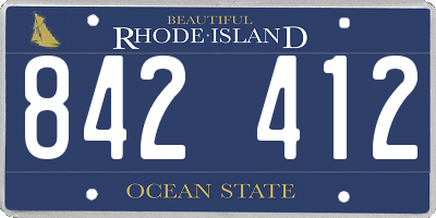 RI license plate 842412