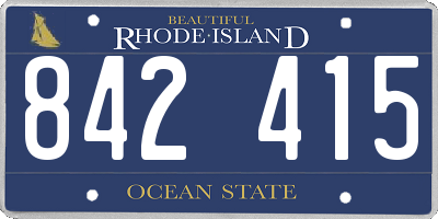 RI license plate 842415