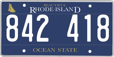 RI license plate 842418