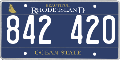 RI license plate 842420