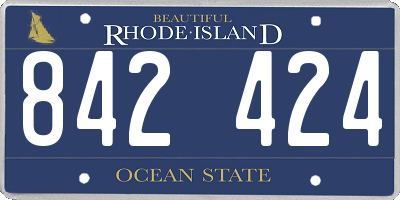 RI license plate 842424
