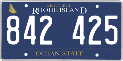 RI license plate 842425