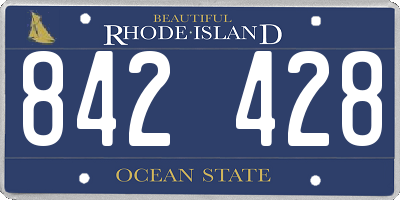 RI license plate 842428