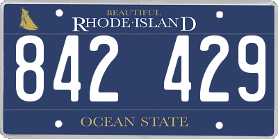 RI license plate 842429