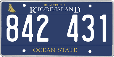 RI license plate 842431