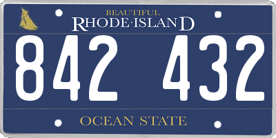 RI license plate 842432