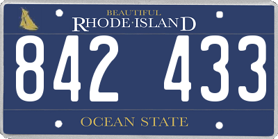 RI license plate 842433