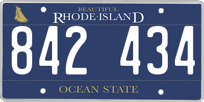 RI license plate 842434