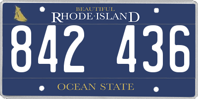 RI license plate 842436