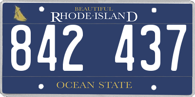 RI license plate 842437