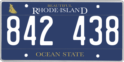 RI license plate 842438