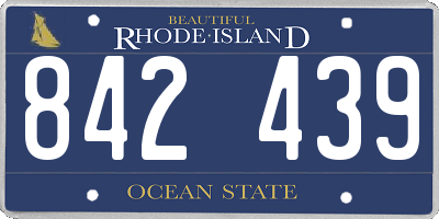 RI license plate 842439