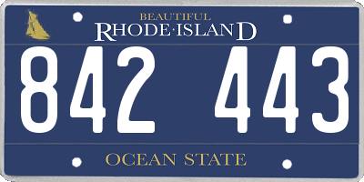 RI license plate 842443