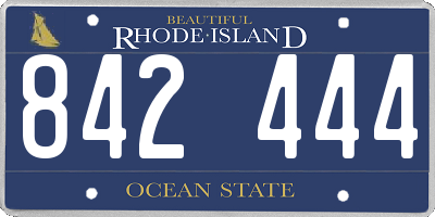 RI license plate 842444