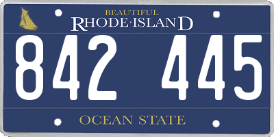 RI license plate 842445