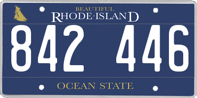 RI license plate 842446