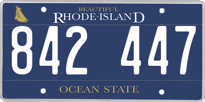 RI license plate 842447