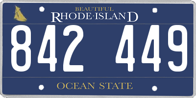 RI license plate 842449