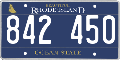 RI license plate 842450
