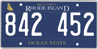 RI license plate 842452