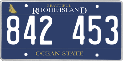 RI license plate 842453
