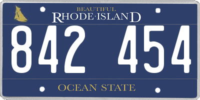 RI license plate 842454