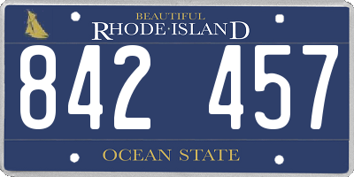RI license plate 842457