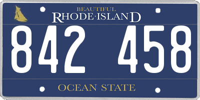 RI license plate 842458