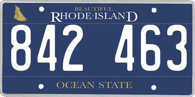 RI license plate 842463