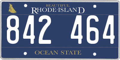 RI license plate 842464