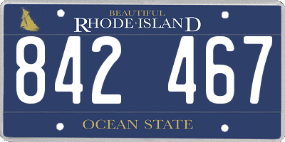 RI license plate 842467