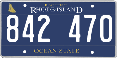 RI license plate 842470