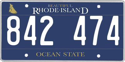 RI license plate 842474