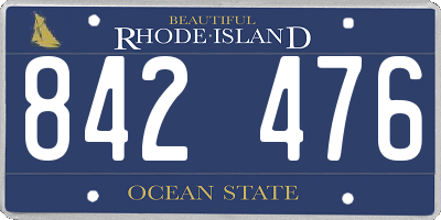 RI license plate 842476
