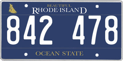 RI license plate 842478