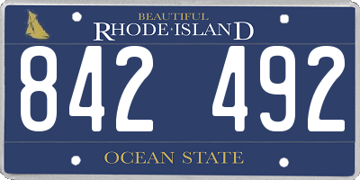 RI license plate 842492