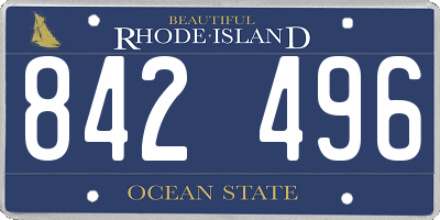 RI license plate 842496