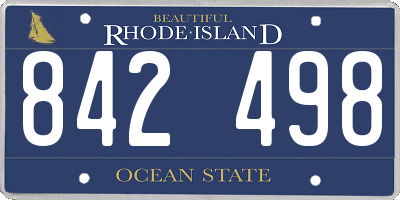 RI license plate 842498