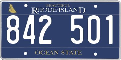RI license plate 842501