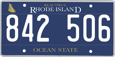 RI license plate 842506