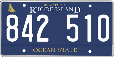 RI license plate 842510