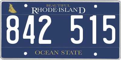 RI license plate 842515