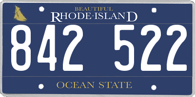 RI license plate 842522