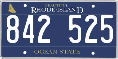 RI license plate 842525