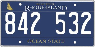 RI license plate 842532