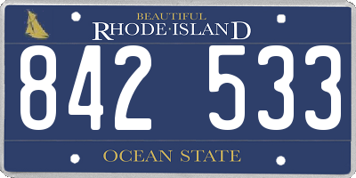 RI license plate 842533