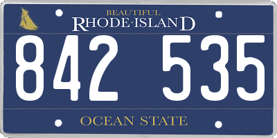 RI license plate 842535