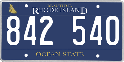 RI license plate 842540