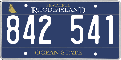 RI license plate 842541